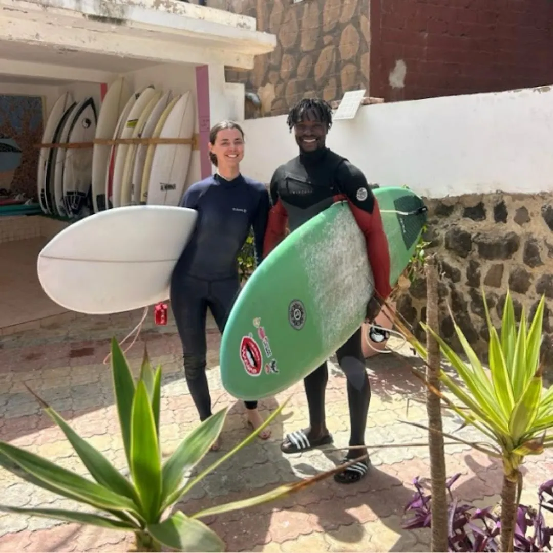 Surfer in a perfect barrel at Ngor