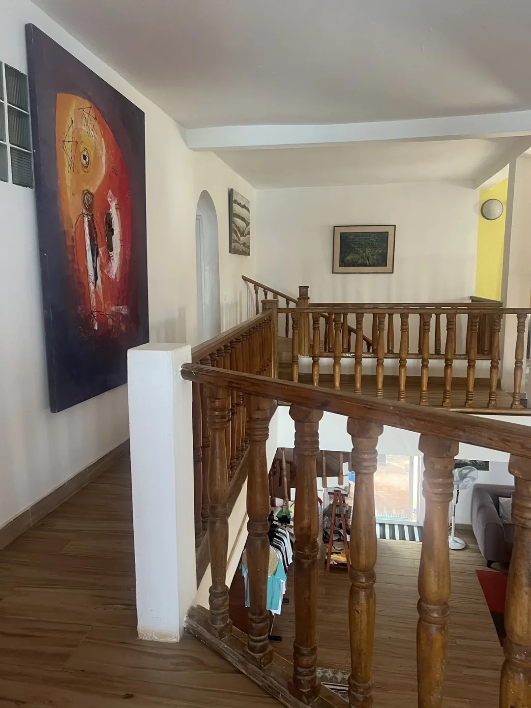 Interior view of surf camp hallway.