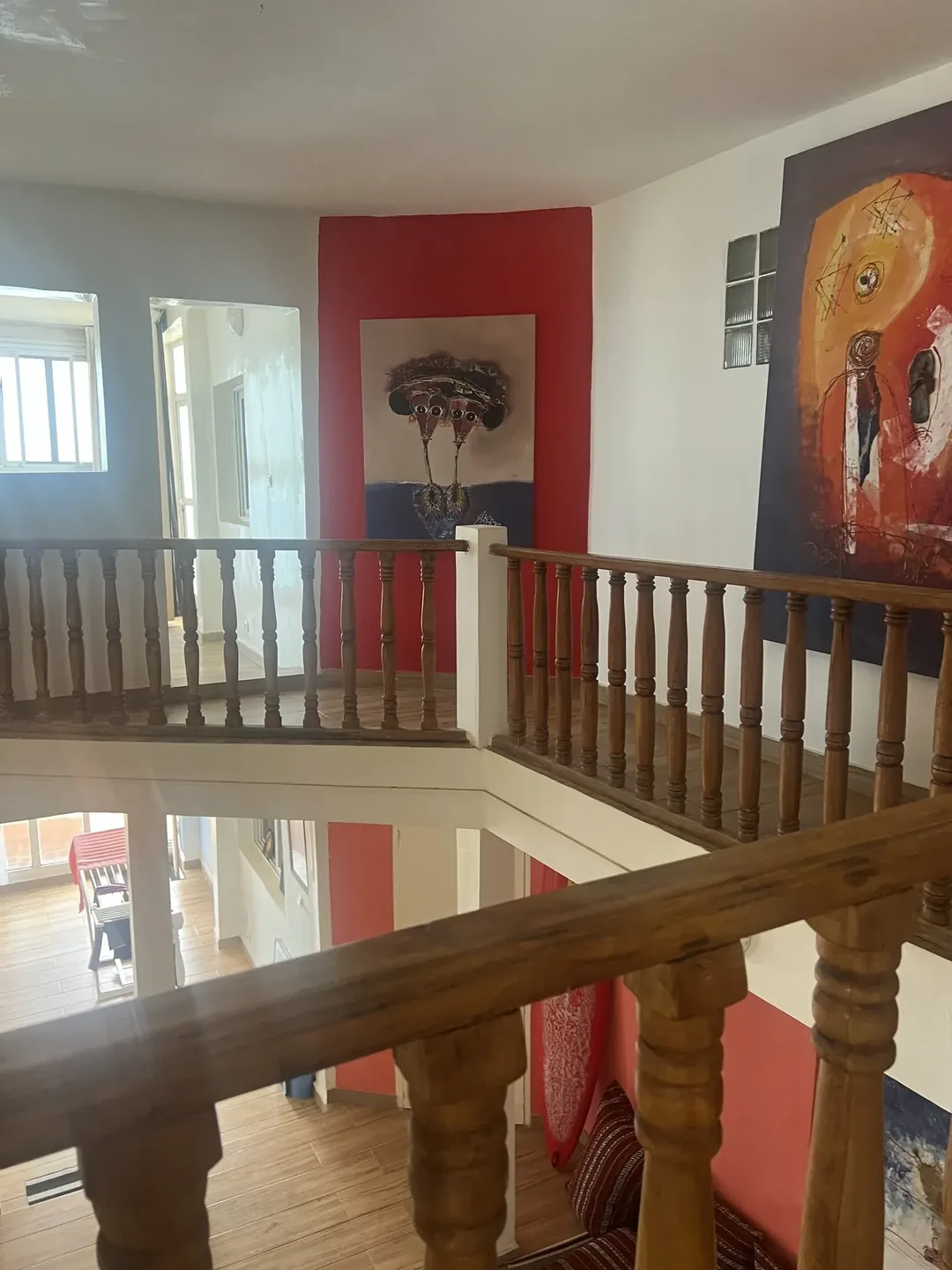 Interior view of surf camp hallway.