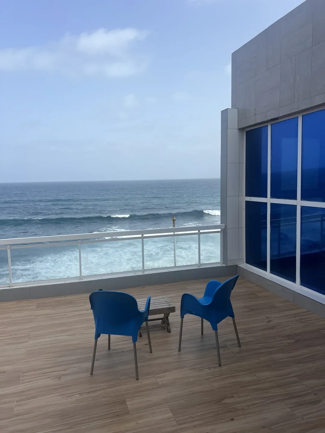Ocean view from surf camp balcony.