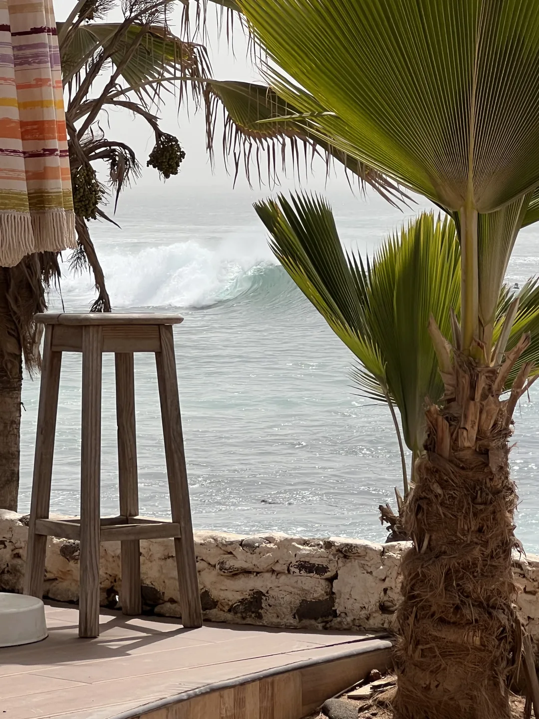 Un surfcamp paisible avec vue sur les vagues et la nature environnante.